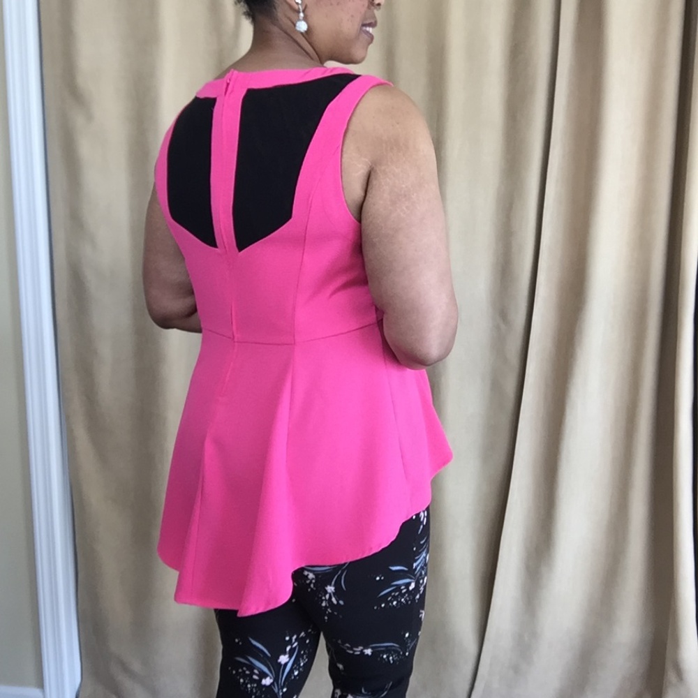 Torrid Hi-Lo Tank Top with back mesh detail, Pink, 1X 14-16